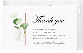 'Touch of Eucalyptus' Wedding Thank You Note