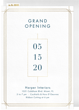 'Linear Frame' Grand opening Invitation