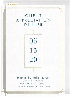 'Linear Frame' Dinner Invitation