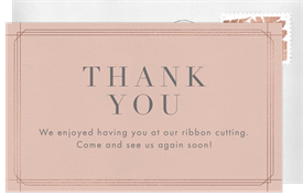'Linear Frame' Grand opening Thank You Note
