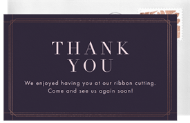 'Linear Frame' Grand opening Thank You Note