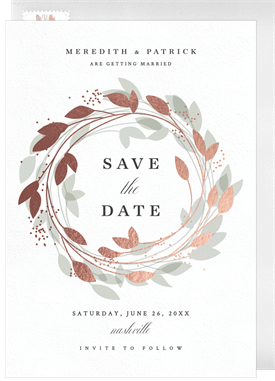 'Magnolia Wreath' Wedding Save the Date