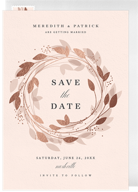 'Magnolia Wreath' Wedding Save the Date
