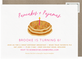 'Pancake Party' Kids Birthday Invitation