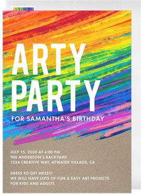 'Pastel Party' Kids Birthday Invitation