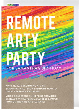 'Pastel Party' Virtual / Remote Invitation