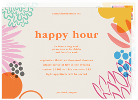 'Flowing Florals' Happy Hour Invitation