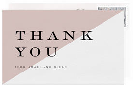 'Modern Color Blocking' Wedding Thank You Note