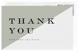 'Modern Color Blocking' Wedding Thank You Note