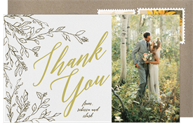 'Rustic Vines' Wedding Thank You Note
