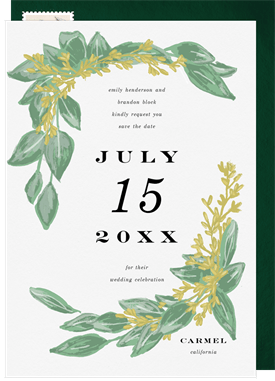'Eucalyptus Bunches' Wedding Save the Date