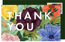 'Layered Florals' Wedding Thank You Note