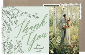 'Rustic Vines' Wedding Thank You Note