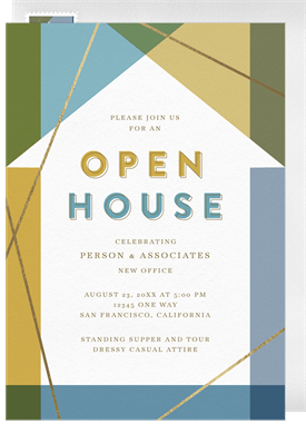 'Modern House' Open House Invitation