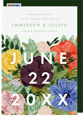 'Layered Florals' Wedding Save the Date