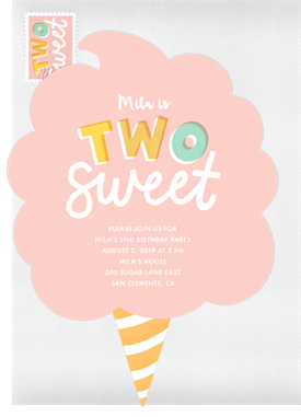 'Two Sweet' Kids Birthday Invitation