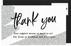 'Glitter Brushstrokes' Grand opening Thank You Note
