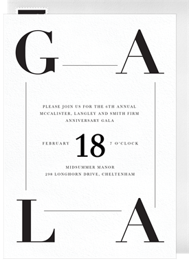 'Gala Corners' Gala Invitation