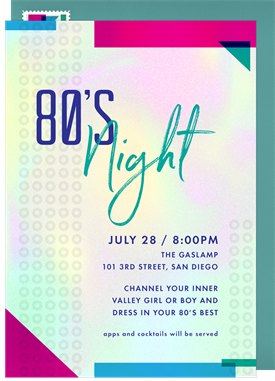 '80s Night' Business Invitation