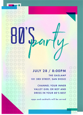 '80s Night' Adult Birthday Invitation