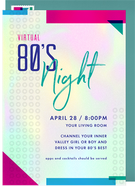 '80s Night' Virtual Events Invitation