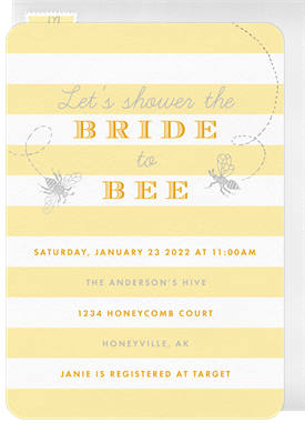 'Sweet Honeybees' Bridal Shower Invitation