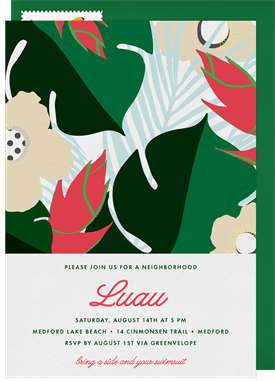 'Modern Graphic Tropics' Summer Party Invitation