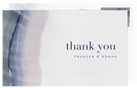 'Natural Wave' Wedding Thank You Note
