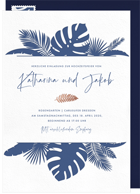 'Modern Beach Botanicals' Wedding Invitation