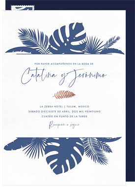 'Modern Beach Botanicals' Wedding Invitation