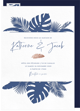 'Modern Beach Botanicals' Wedding Invitation