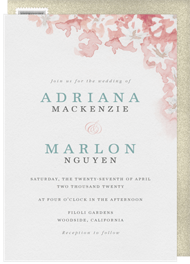 'Corner Abstract Blossom' Wedding Invitation