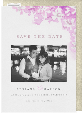 'Corner Abstract Blossom' Wedding Save the Date