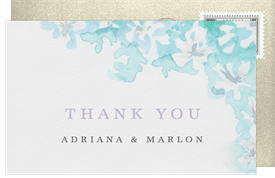 'Corner Abstract Blossom' Wedding Thank You Note