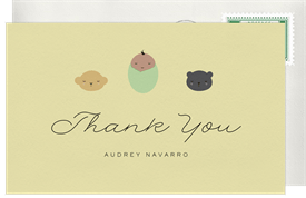 'Animal Friends' Baby Shower Thank You Note