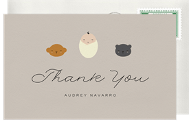 'Animal Friends' Baby Shower Thank You Note