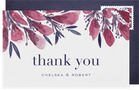 'Floral Elements' Wedding Thank You Note