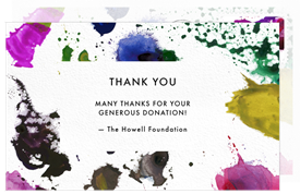 'Paint Splattered Surface' Gala Thank You Note