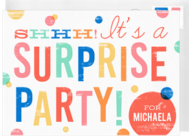 'Surprise Party!' Adult Birthday Invitation