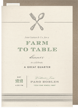 'Farmhouse Chic' Dinner Invitation