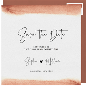 'Watercolor Bands' Wedding Save the Date