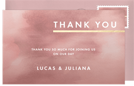 'Contemporary Wash' Wedding Thank You Note