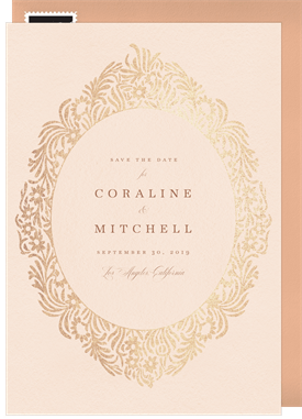 'Ornate Oval Frame' Wedding Save the Date