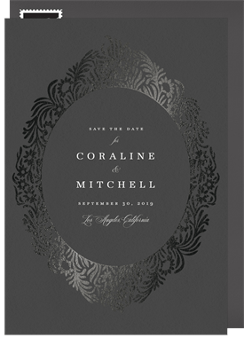 'Ornate Oval Frame' Wedding Save the Date