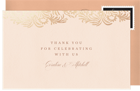 'Ornate Oval Frame' Wedding Thank You Note
