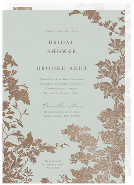 'Vintage Floral Frame' Bridal Shower Invitation