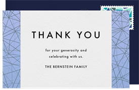 'Abstract Lattice' Bar Mitzvah Thank You Note