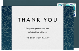 'Abstract Lattice' Bar Mitzvah Thank You Note