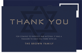 'Star Feature' Bar Mitzvah Thank You Note