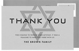 'Star Feature' Bar Mitzvah Thank You Note